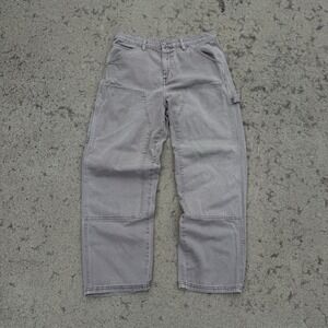 RSQ Workwear Pants Gray Cotton Twill Regular Fit Straight Leg Cargo Pockets